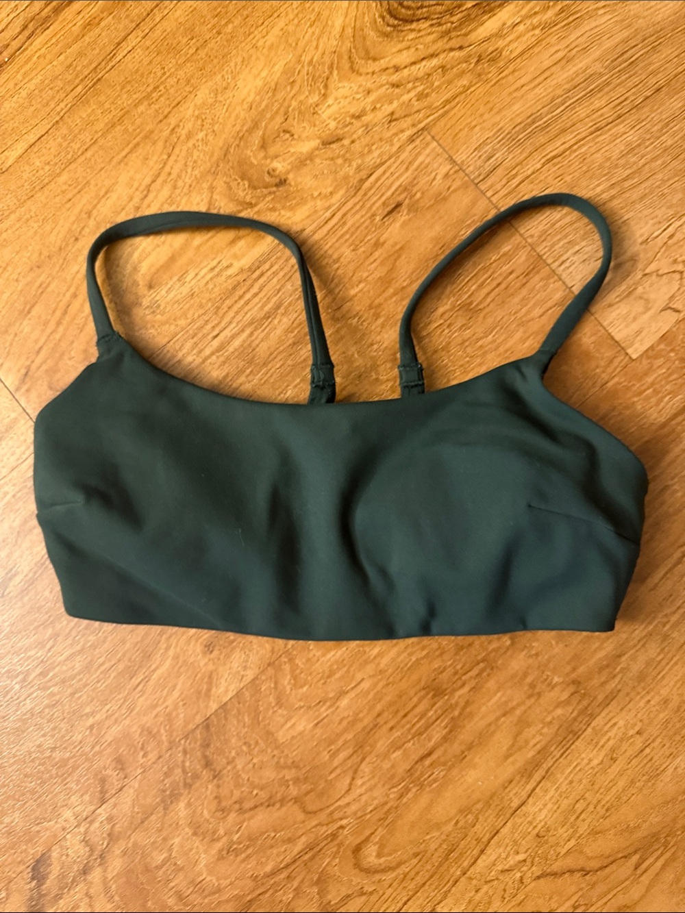 lululemon athletica Wunder Train Deep Green Strappy Sports Bra
